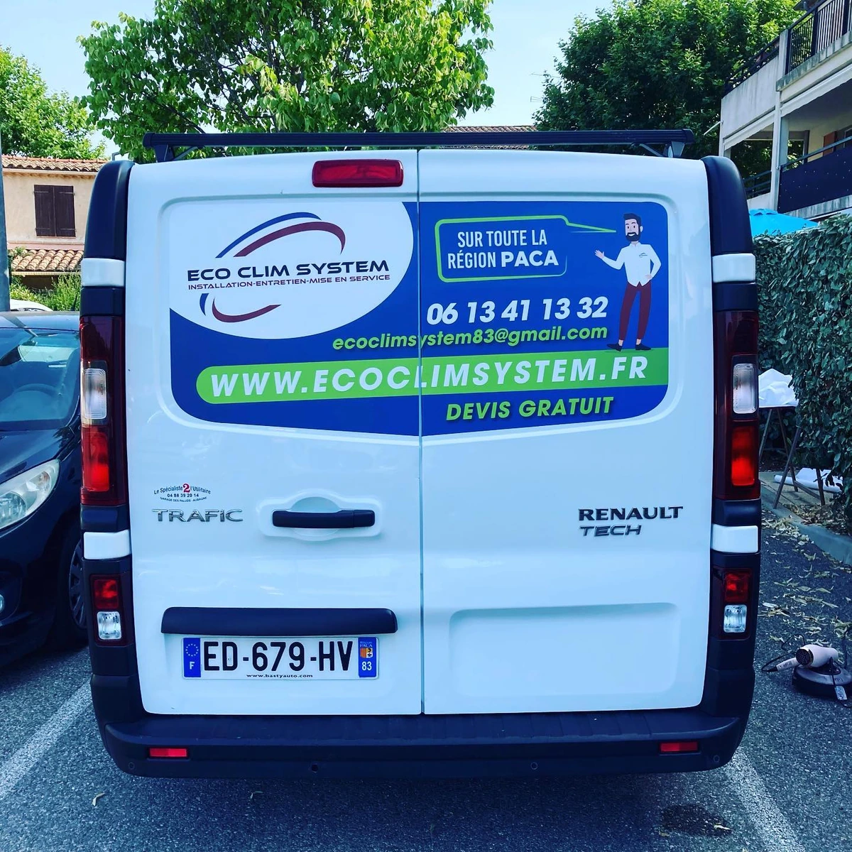 Habillage adhésif Eco Clim System — vue arrière